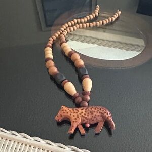 Wooden Animal Pendant Necklace
